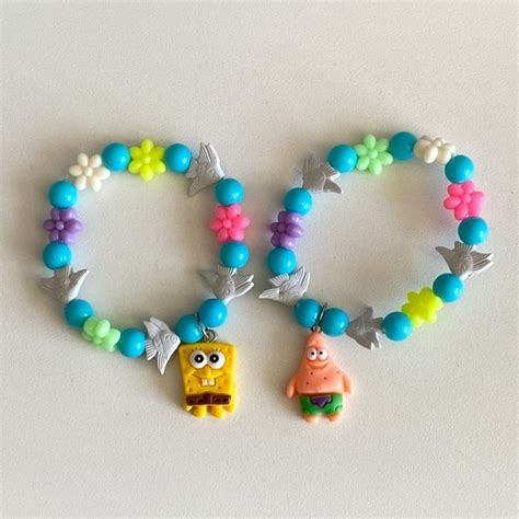 Pulseiras Da Amizade Bob Esponja E Patrick Conjunto Desenho Bob