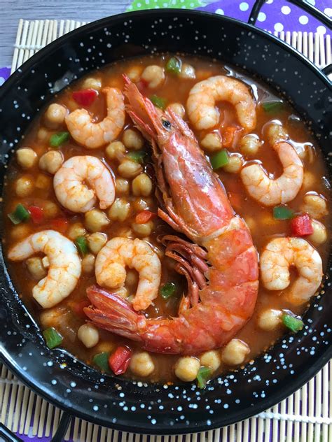 Garbanzos A La Marinera Con Langostinos Y Gambones Con V Deoreceta