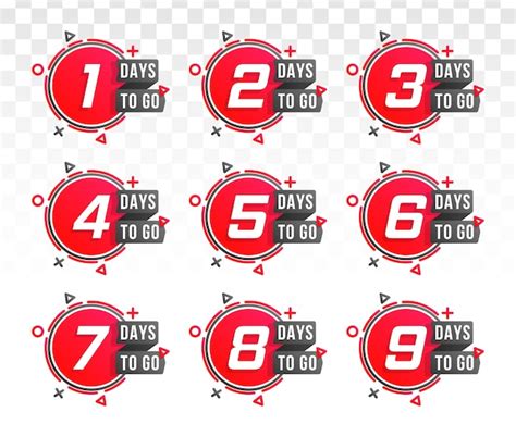 Premium Vector Set Of Number Days To Go Countdown Countdown 1 To 10