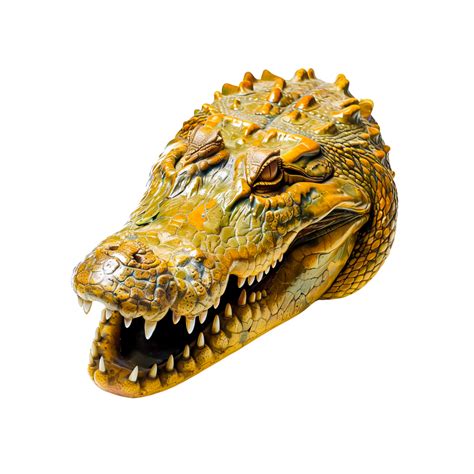 Intimidating Closeup Of Crocodile Head Showing Detailed Skin Texture