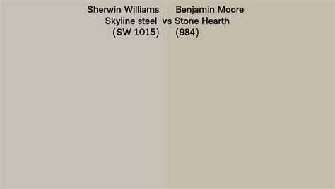 Sherwin Williams Skyline Steel SW 1015 Vs Benjamin Moore Stone Hearth