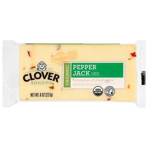 Clover Organic Farms Cheese Organic Pepper Jack 8 Oz Safeway