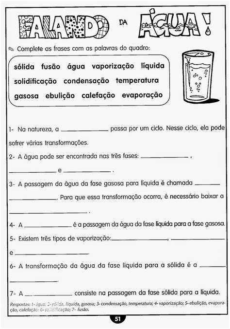 Educa X Atividades ciências 6 ano água