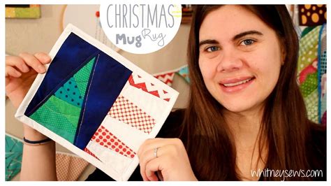 Christmas Mug Rug Holiday How To Whitney Sews Paper Piecing Youtube