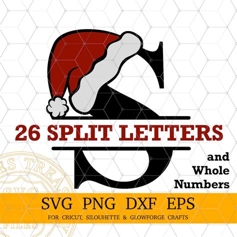 Santa Hat Monogram Svg Files Christmas Alphabet Letters Santa Hat