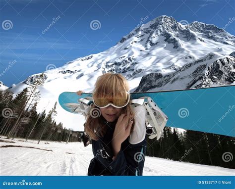 Snowboard girl stock image. Image of speed, snowboard - 5133717