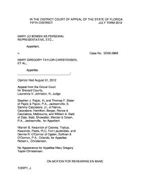 Fillable Online 5dca In the district court of appeal of the state of florida fifth district july ...