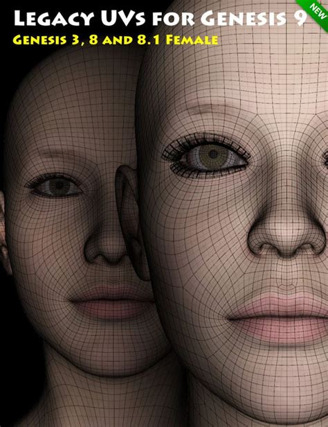 Legacy UVs For Genesis 9 Genesis 3 8 And 8 1 Female 2025 Free Daz