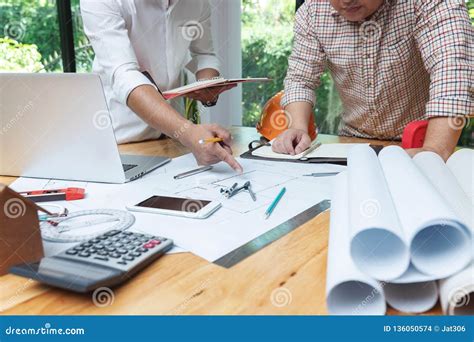 Engineer And Architect Concept Engineer Architects Office Team Working