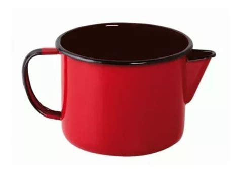 Caneca Esmaltada Bico Cor Vermelha 1l Ewel Cor Vermelho Vermelho