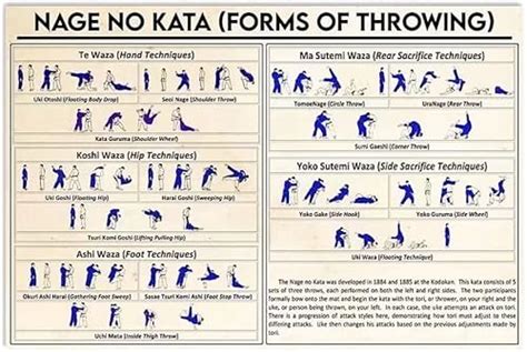 Youpinnong Judo Technique Knowledge Metal Tin Signs Nage No Kata Forms