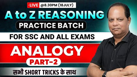 Analogy For Ssc A To Z Reasoning Part 2 Ssc Cgl 2024 Reasoning Classes By Parwez Sir Youtube