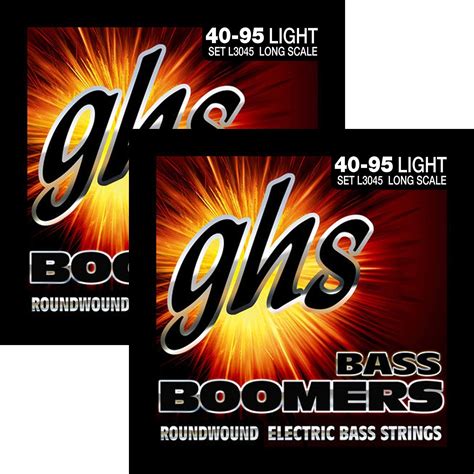 2 Sets Ghs L3045 Bass Boomers Roundwound Light Electric Bass Guitar Strings 40 95