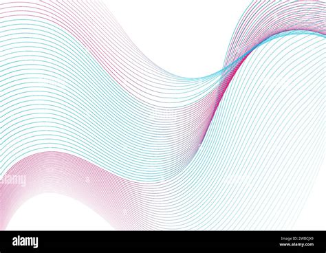 Blue Pink Minimal Wavy Lines Abstract Futuristic Tech Background