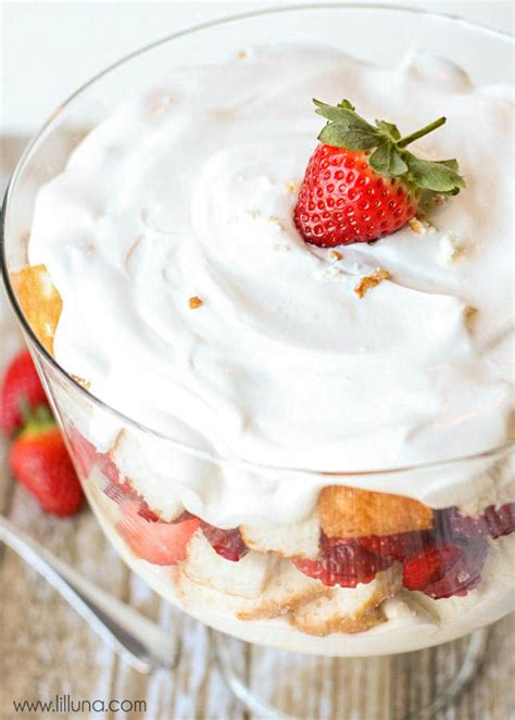 Strawberry Angel Food Cake Trifle Recipe Lil Luna