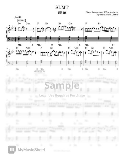 Sb19 Slmt Piano Sheet Music Sheets By Mels Music Corner