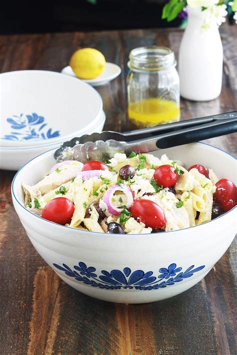 Salade De Pates Au Poulet A La Grecque Recette Rapide Cuisine Culinaire