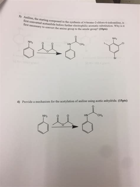 Solved Aniline, the starting compound in the synthesis of | Chegg.com