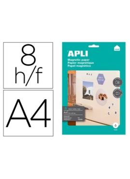 Pack 8 folhas papel magnético A4 Apli 640gr