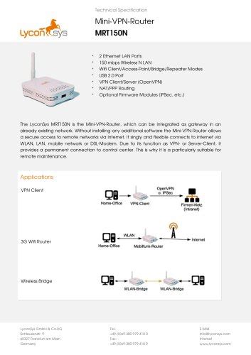 Datasheet Industrial LTE Modem 4G2 LTE LyconSys GmbH Co KG PDF