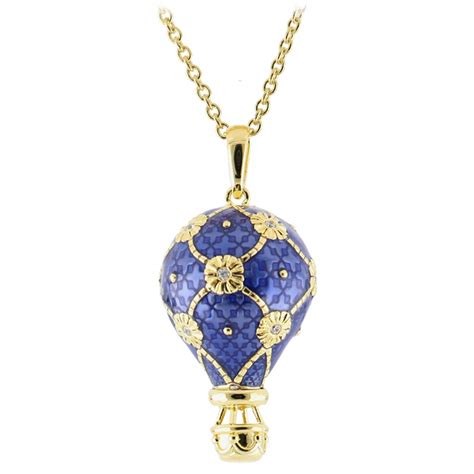 Tsars Collection Collana Mongolfiera Blu Con Zirconi Handmade In