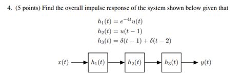 Solved 4 5 Points Find The Overall Impulse Response Of