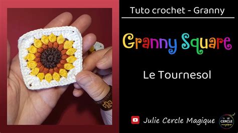 Tuto granny square tournesol facile Carré au crochet YouTube