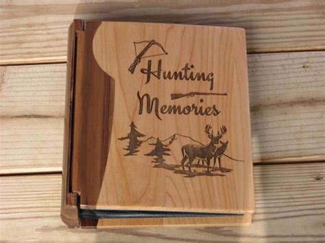 Laser Engraved Wood Photo Album Hunting Memories Laser