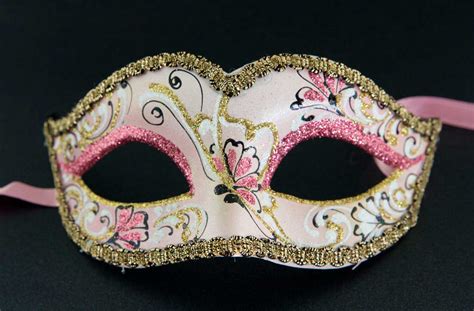 Masque de Venise Colombine rose doré pour petit visage 1362