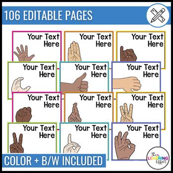 Hand Signals Editable Classroom Behavior Management Posters Tpt