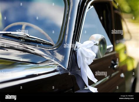 Black Wedding Car Decorated White Hi Res Stock Photography And Images