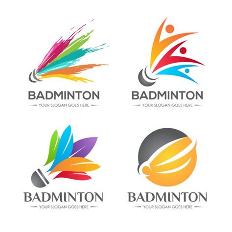 Badminton Shuttlecock Logo Set | Vecteur Premium | Бадминтон, Логотип ...