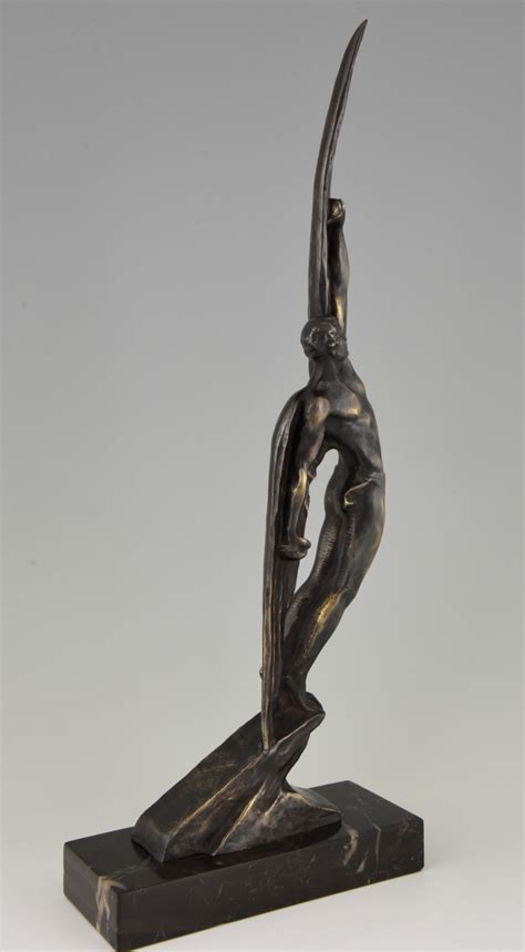 Art Deco Bronze Sculpture Of Icarus Deconamic