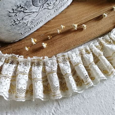 Gold Thread Folding Pleated Lace Trim Soft Ruffled Lace Trim Etsy