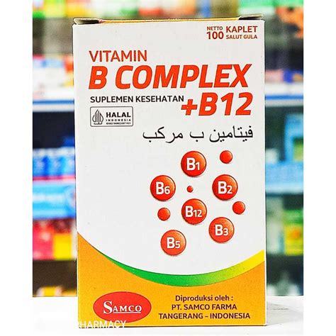 Jual Vitamin B Complex B12 Samco Isi 100 Kaplet Shopee Indonesia