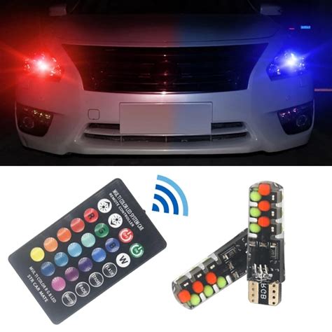 T W W Rgb Led Bulb Smd Cob Canbus Car With Remote