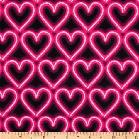 Luv To Dance Neon Hearts Pink Printing On Fabric Colorful Heart