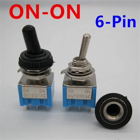 Pcs Toggle Switch A Vac Pin Dpdt On On Mini Toggle Switch