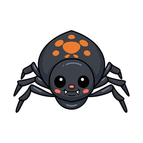 Premium Vector | Cute little black spider cartoon