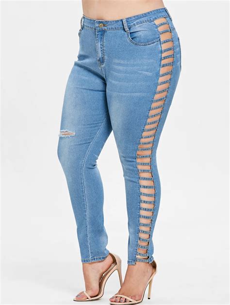 Buy Wipalo Plus Size Lattice Zipper 5xl Sexy Skinny