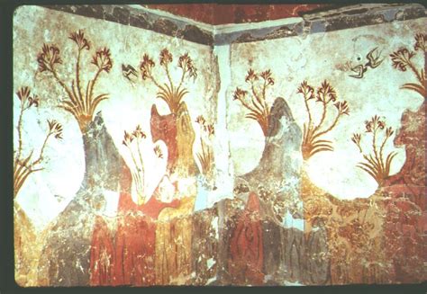 Fresco painting from Thera, Greece (about 1600 BC) | Greek paintings ...