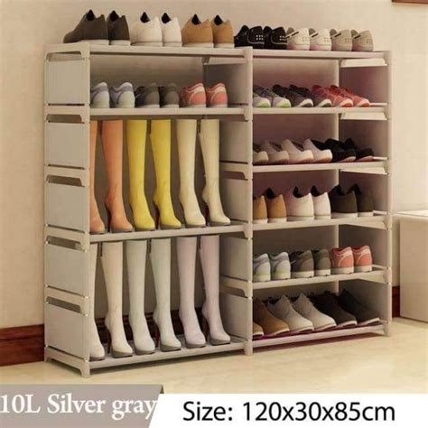 Multi Layer Shoe Rack Nonwovens Steel Pipe Easy To Install Home Shoe