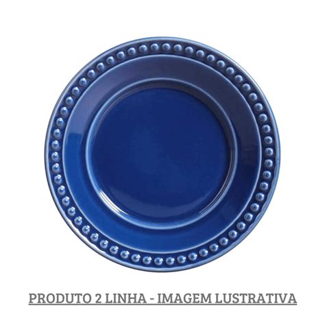 Prato Sobremesa Cm Atenas Azul Navy Porto Brasil Linha Porto