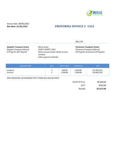 Proforma Invoice In Singapore Definition Sample And Creation