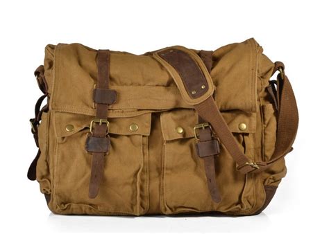 Large Messenger Bags For Men Khaki Mens Messenger Bag E Canvasbags