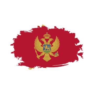 Montenegro Flag With Brush Strokes Vector Montenegro Flag Brush