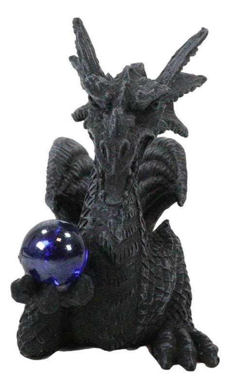 Longwei Dragon Holding Blue Orb Incense Burner Sculpture Figurine In