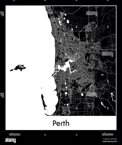 Minimal City Map Of Perth Australia Minimal City Map Of Perth