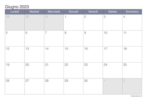 Calendario Giugno Da Stampare Icalendario It