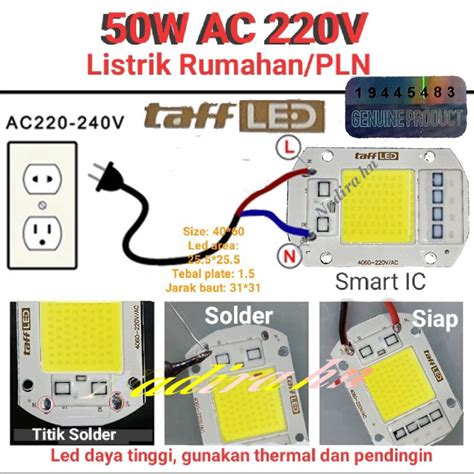 Jual Power Led W V Hpl Chip Lampu Sorot Watt Ac Volt Lampu